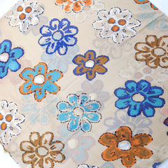 Colorful Flower Graffiti Tassel Scarf Beige Printed Shawl