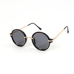 Children's Vintage Round Frame Sunglasses Metal Temple PC Frame