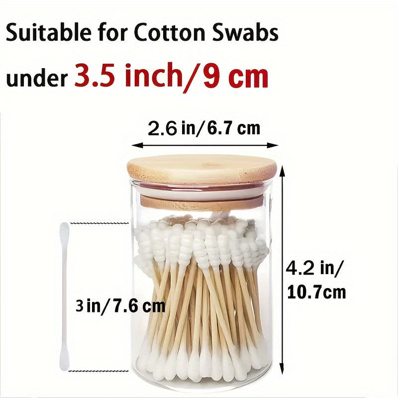 Glass Jar With Wooden Lid 8.45 Oz Medicine Bottle