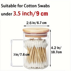 Glass Jar With Wooden Lid 8.45 Oz Medicine Bottle