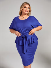 Women's Round Neck Slim Fit Dress