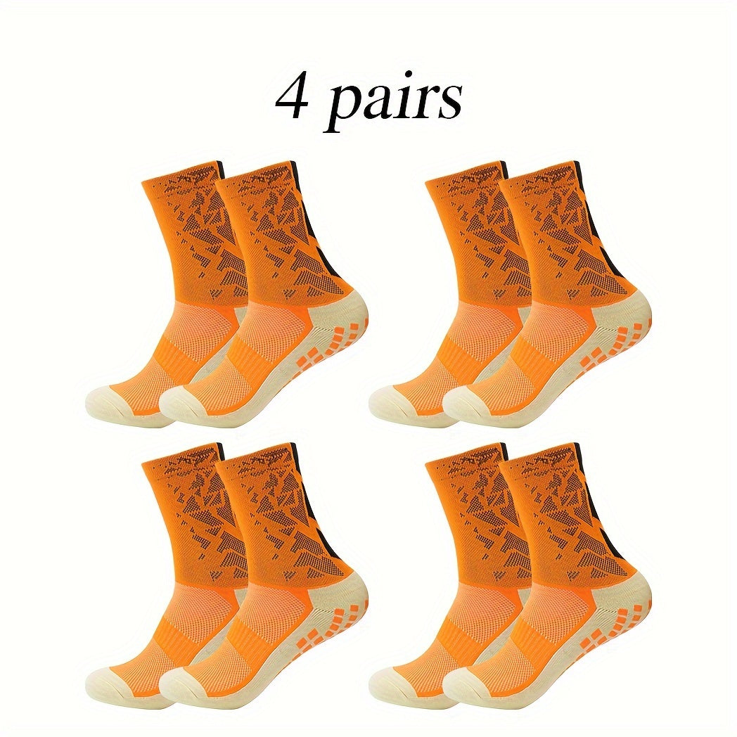 4 Pairs Camo Football Socks Non-Slip Soccer Socks
