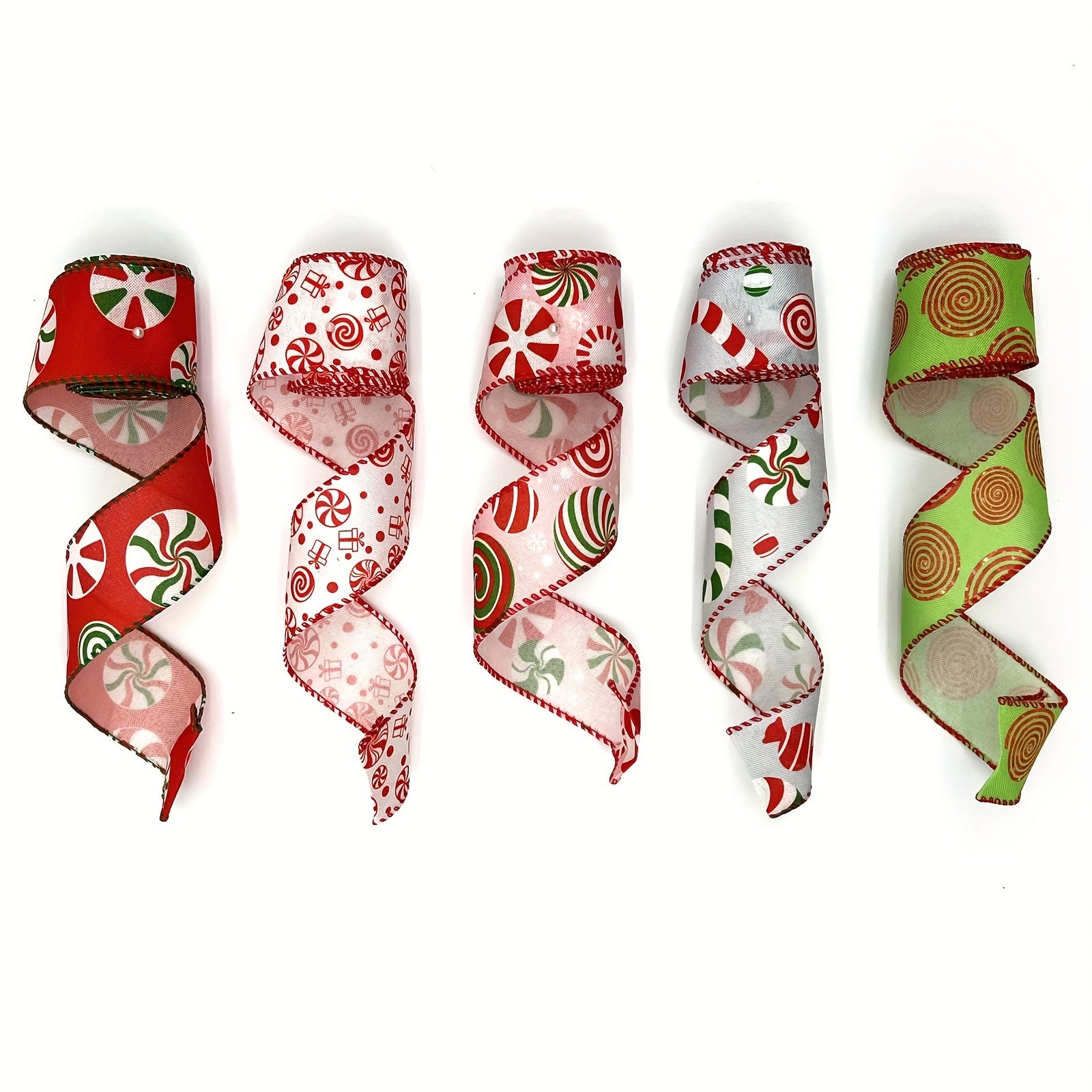 4 57m Christmas Wired Ribbon Candy Cane Burlap Red Green Xmas Crafts