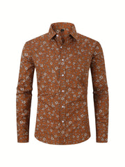 Men's Pattern Formal Button Up Shirt Spring/Fall Business Wear