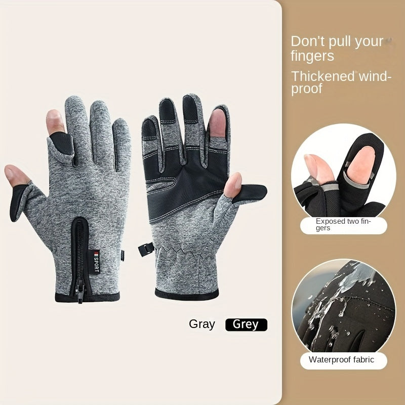 Men's Winter Touch Screen Warm Gloves Windproof Waterproof Velvet Gloves
