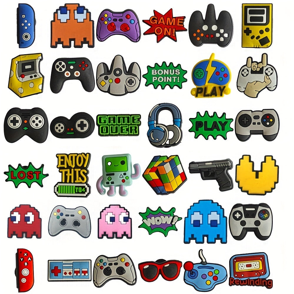 36pcs Game Pattern Shoe Charms For Sandals - Shoe Decorations Accessories