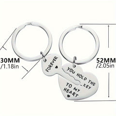 2pcs Stainless Steel Letter Keychain Set