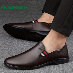 Men's Chinese Characters Embossed Loafer Shoes