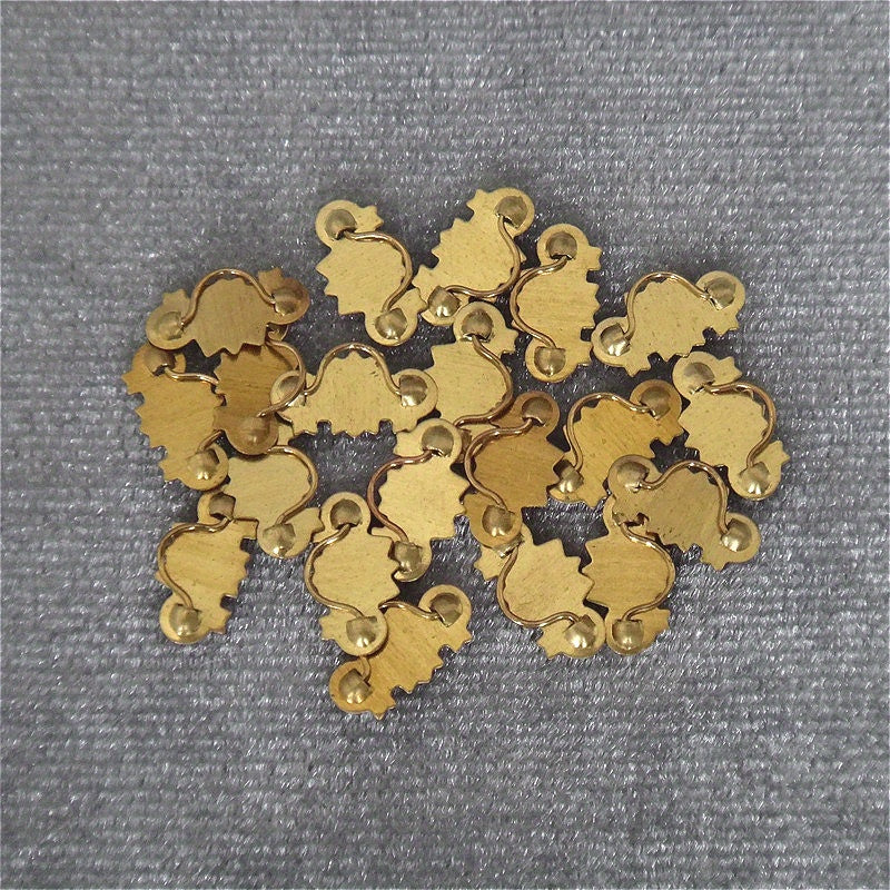 20pcs Golden Door Handles and Drawer Pulls for 1:12 Dollhouse Furniture