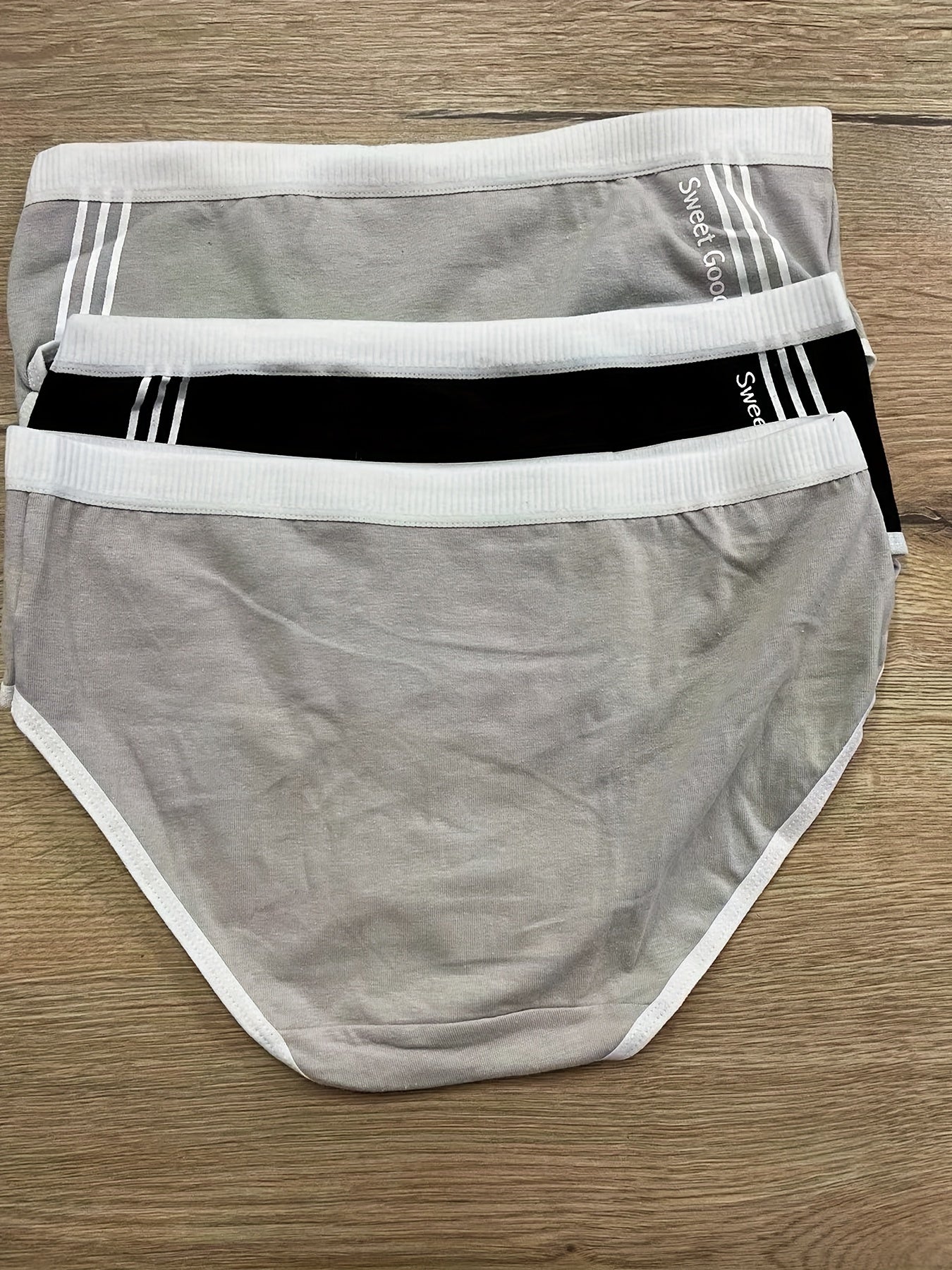 3pcs Colorblock Briefs Comfy & Stretchy Intimates Panties Womens Lingerie