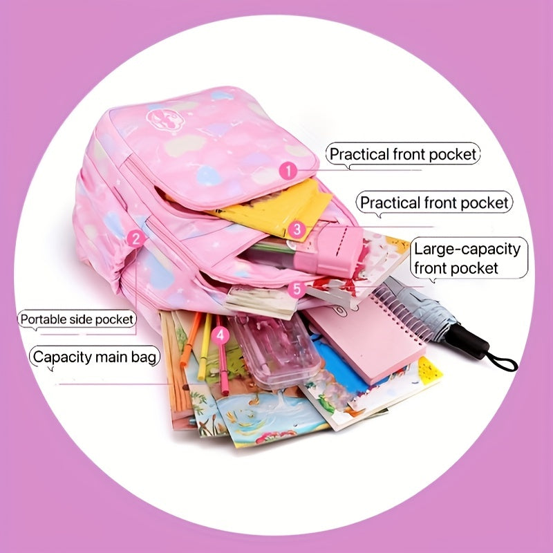 Princess School Backpack Lightweight Waterproof Large Capacity