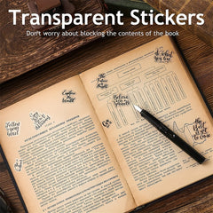 Transparent Handwritten Quote Stickers x 4 Sheets