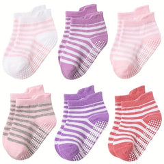 12pairs Baby Girls Kids Non-Slip Socks Soft Comfy Toddlers Children's Socks