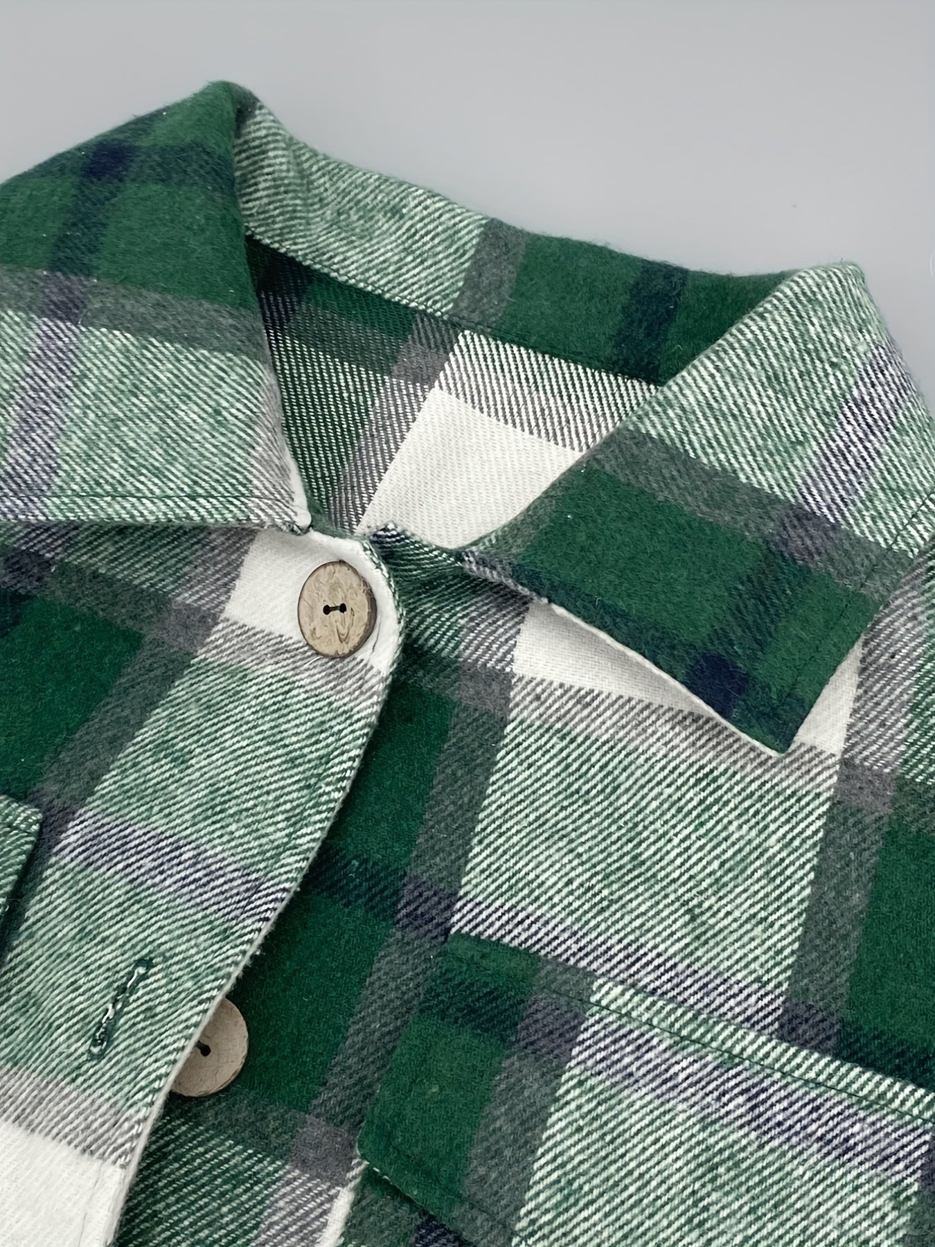 Plaid Print Classic Jacket Casual Button Front Long Sleeve Outerwear