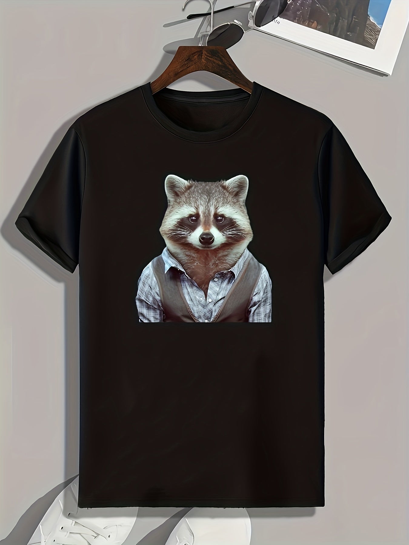 Brushy Animal Print Men's Graphic T-shirt Casual Comfy Tees