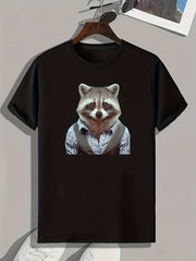 Brushy Animal Print Men's Graphic T-shirt Casual Comfy Tees
