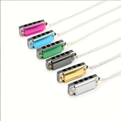 4 Hole 8 Tone Harmonica Necklace Small Harmonica