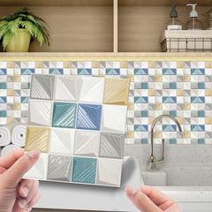 10 Pcs Mosaic Tile Sticker PVC Wallpaper Kitchen Bathroom Decoration