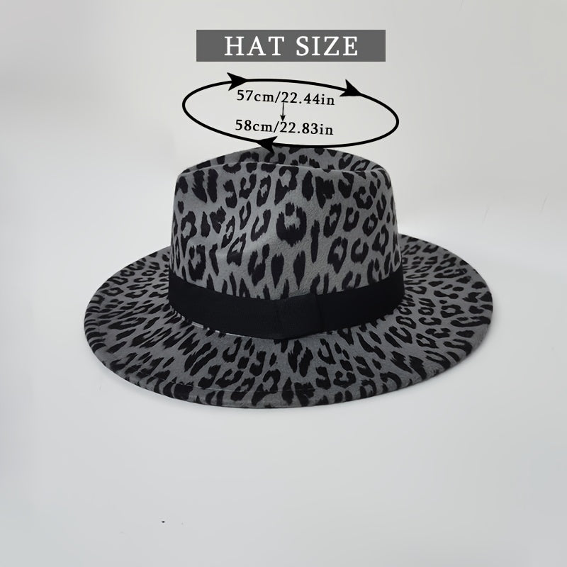 Leopard Print Fedora Hat Cap Hats For Women Men Outdoor Hat