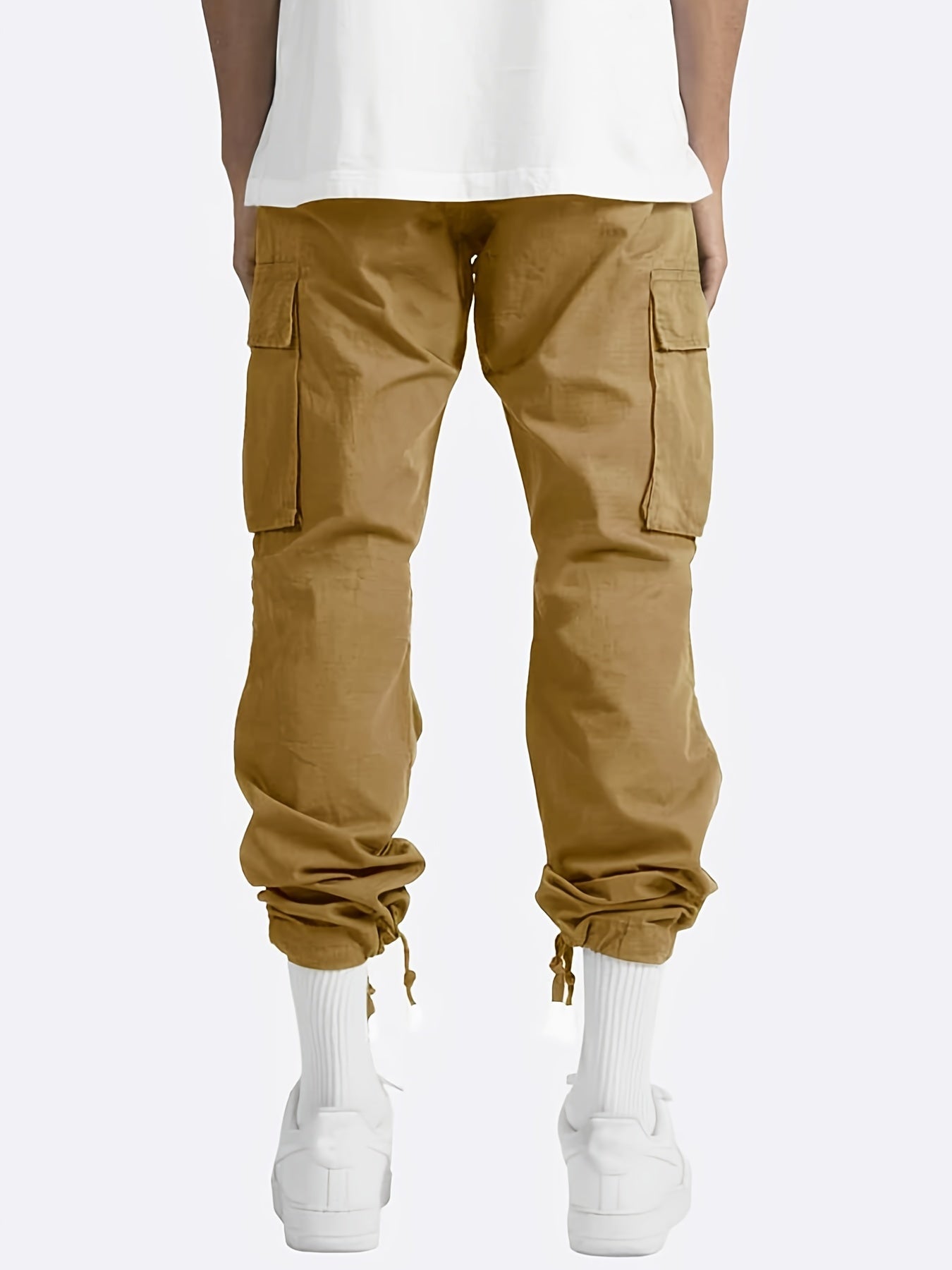 Men's Cargo Pants Drawstring Straight Fit