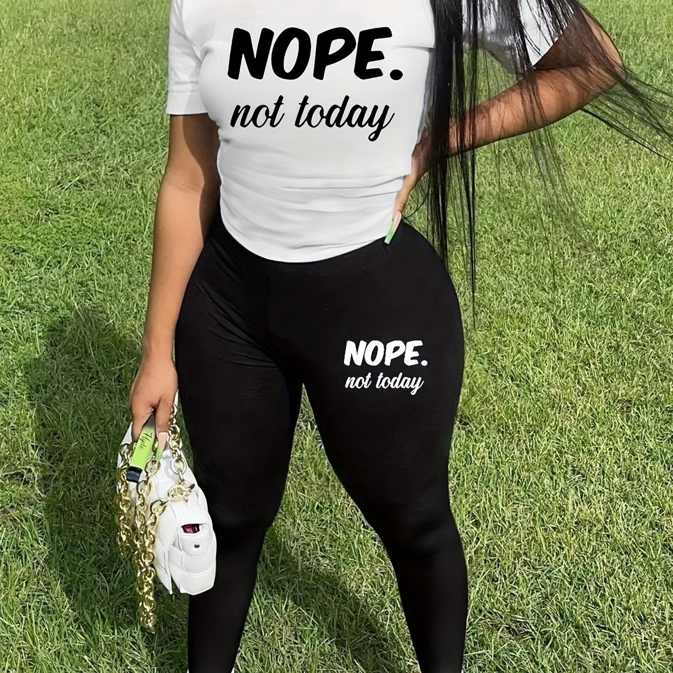Letter Print Matching Two piece Set Casual Outfit