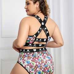 Floral Print Crisscross Back Bra & Panty Set
