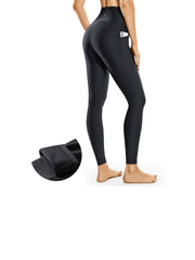 Fleece Lined Yoga Pants High Waist Side Pockets Women's Activewear