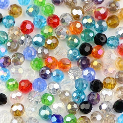 100pcs 4mm Crystal Glass Beads Rainbow AB Round Faceted Loose Beads DIY Jewelry