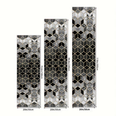 Modern Geometry Pattern Runner Rug Non Slip Washable Indoor Runner