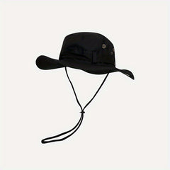 Solid Drawstring Bucket Hat Thin Breathable Sun Hat for Women