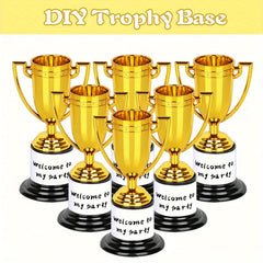 6pcs Mini Trophy Golden Plastic Trophy For Party Prizes