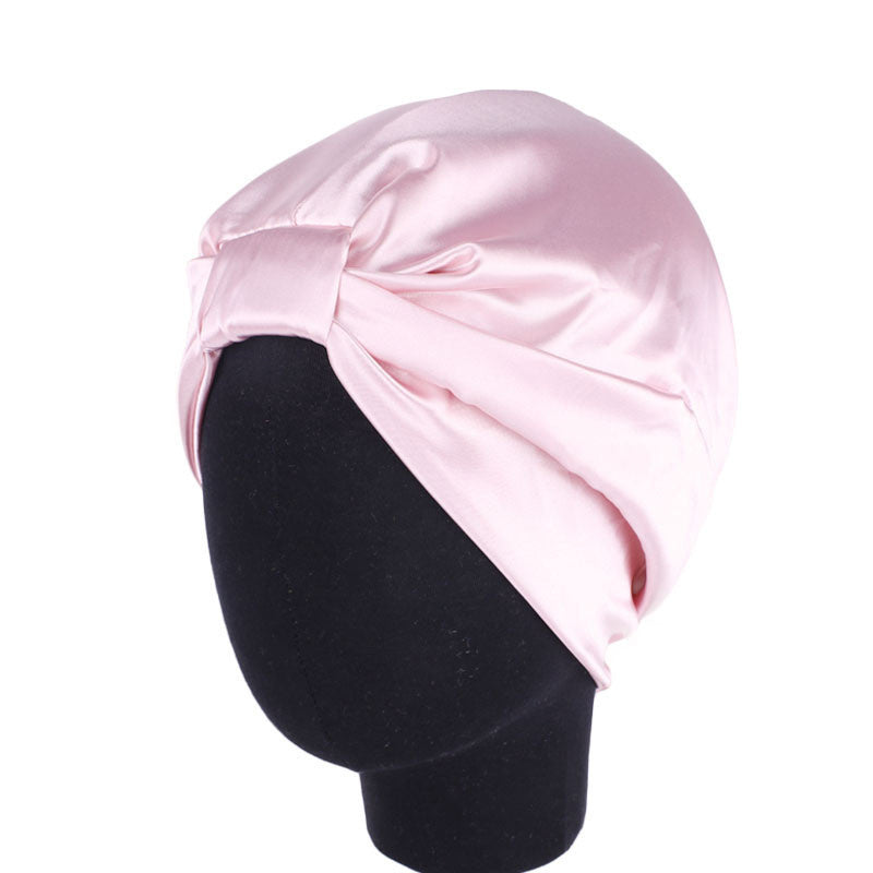 Double Layered Stretch Bandana Hat Bonnet Women Sleep Shower Cap