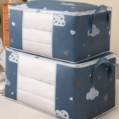 Foldable Blanket Storage Bag with Zipper, Large Organizer