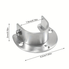 2 Pack Closet Rod Holder Stainless Steel Support with Screws