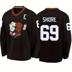 Men's Dog Pattern Long Sleeve Ice Hockey Jersey