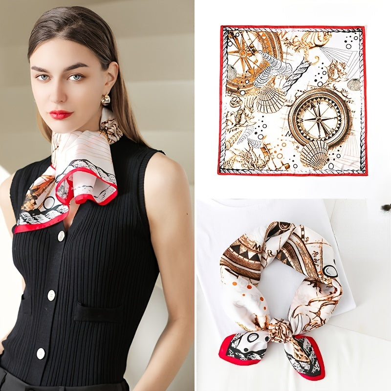 Women's Plaid Double Sided Square Silk Scarf