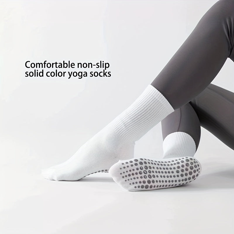 Soft Yoga Socks Anti-skid Mid-Calf Gripper Pilates Ballet Barre