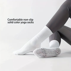 Soft Yoga Socks Anti-skid Mid-Calf Gripper Pilates Ballet Barre