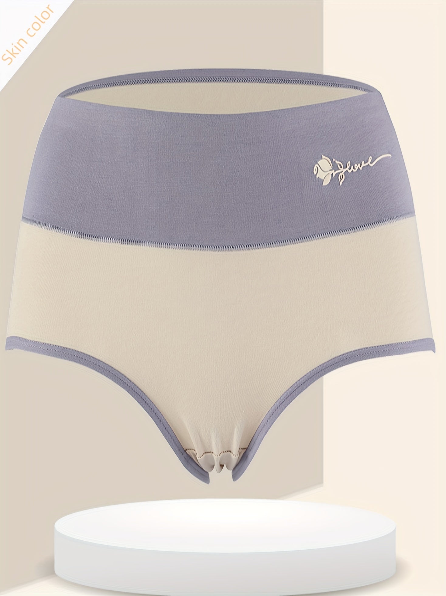Floral Pattern Colorblock Briefs 4pcs