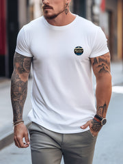 Vintage Car & Letter Print Men's T-shirt Graphic Tee