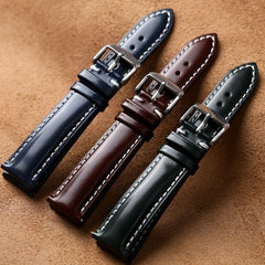Hand Stitched Horsehide Leather Watch Strap 18-22mm Quick Release Spring Bars