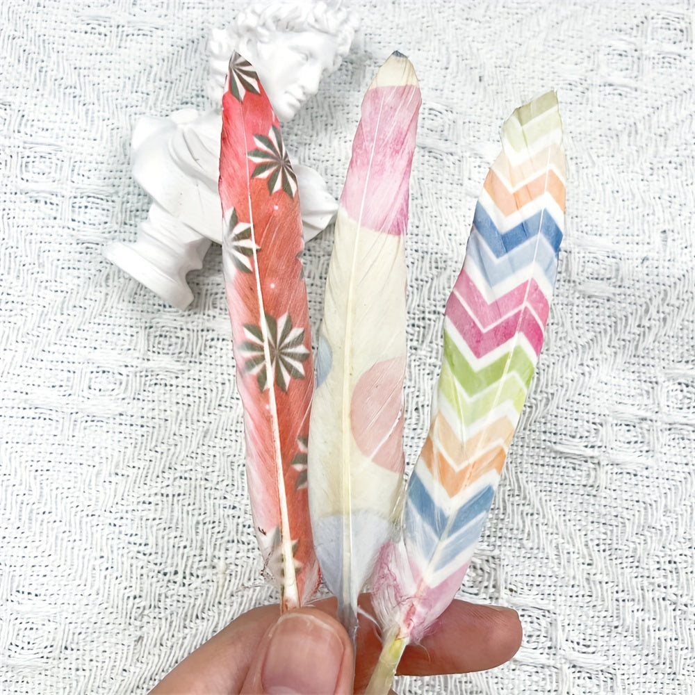 10pcs Printed Goose Feather DIY Clothing Accessories