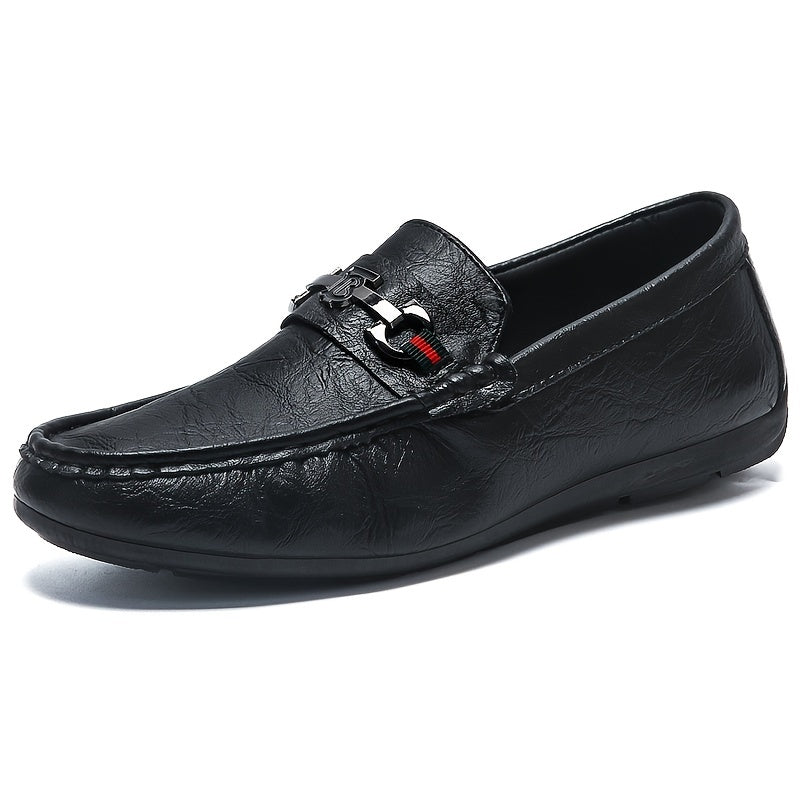 Men's Metallic Moccasin Loafers Non-slip Slip-On Shoes