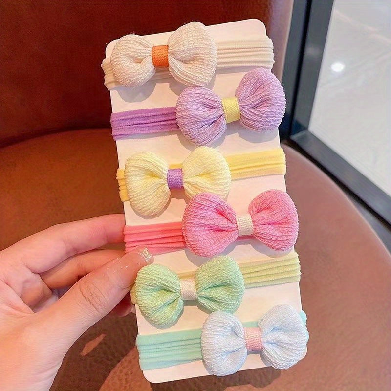 6pcs Flower Bow Hair Ties, Holiday Hair Accessory for Girls