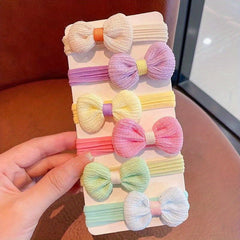 6pcs Flower Bow Hair Ties, Holiday Hair Accessory for Girls