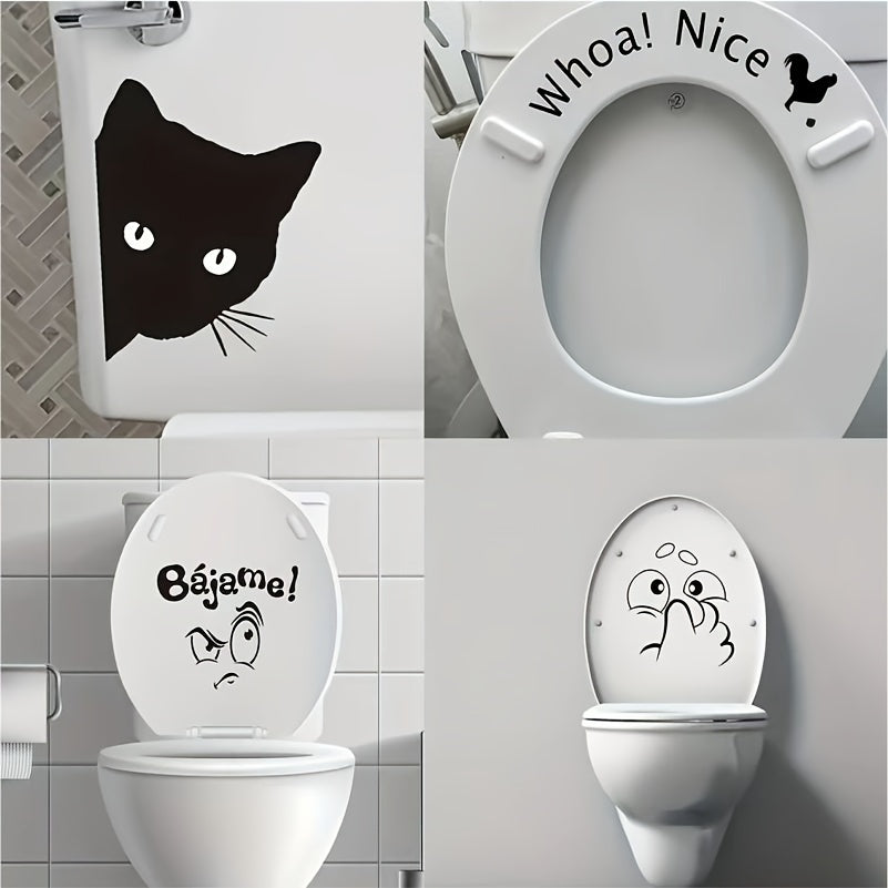 4pcs DIY Cartoon Expression Wall Stickers Bathroom Home Decor