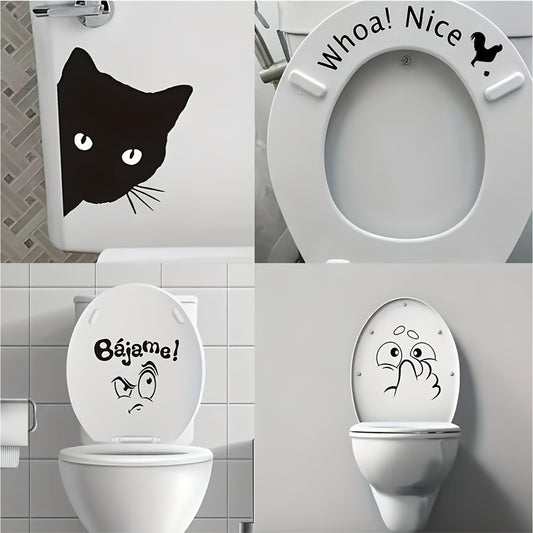 4pcs DIY Cartoon Expression Wall Stickers Bathroom Home Decor