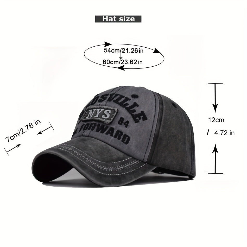 NYS Letter Embroidered Distressed Baseball Cap