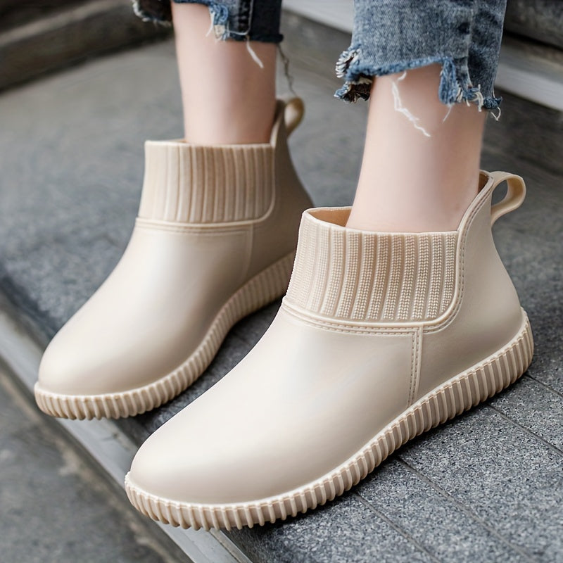 Women's Waterproof Non Slip Rain Boots Solid Medium Calf Fishing Rain