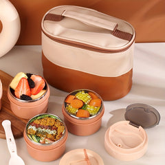 Leather Insulated Lunch Bag Reusable Lunch Box For Office Work School Picnic
